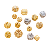 OZ DIY AC13000 8mm/10mm Gold Plated Spacer Bead (3 Pcs)